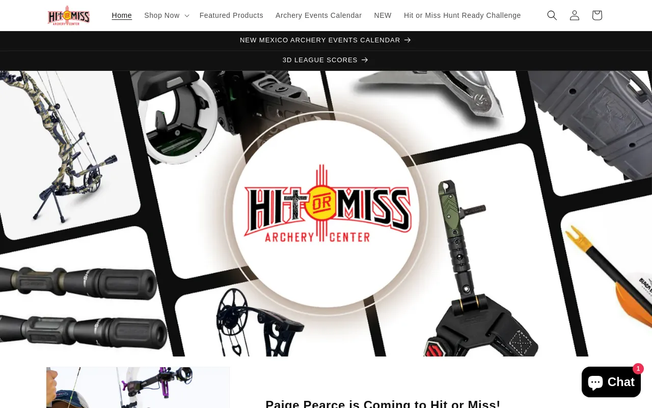 hit-or-miss-archery.myshopify.com screenshot