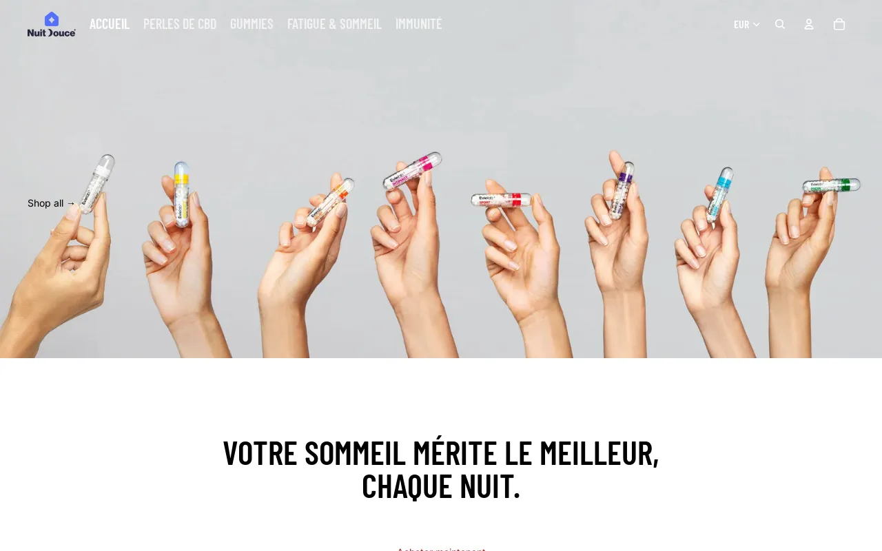 nuit douce website screenshot