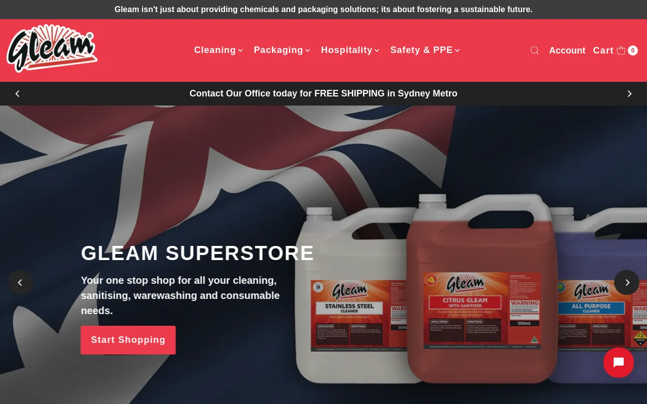 Gleam Chemicals Australia screenshot