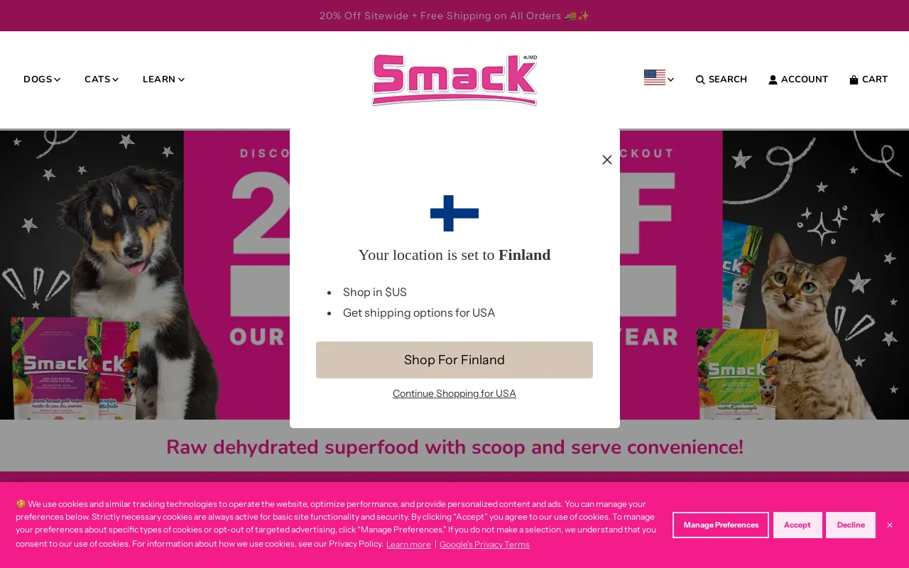 Smack Pet Food Inc. screenshot