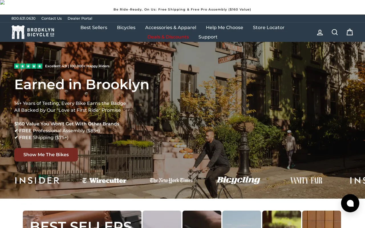 Brooklyn Bicycle Co. screenshot