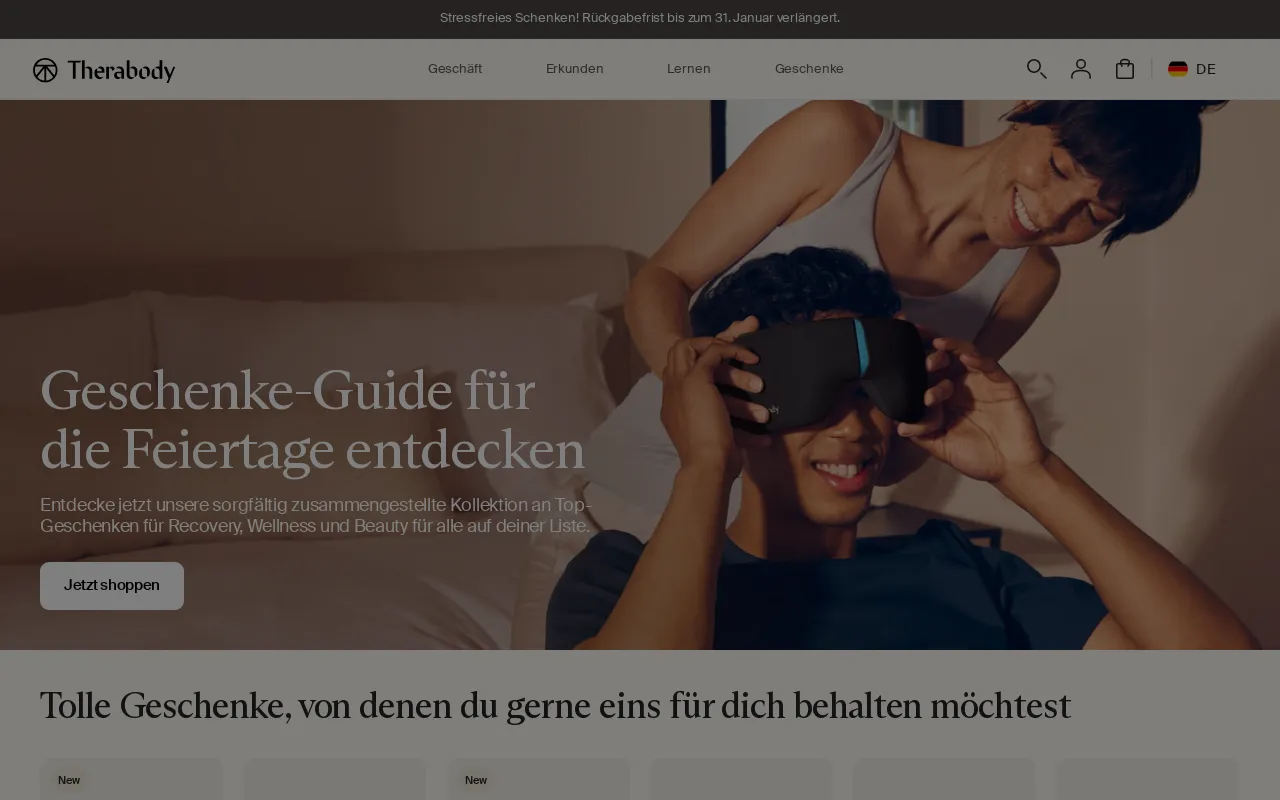 Therabody EU screenshot