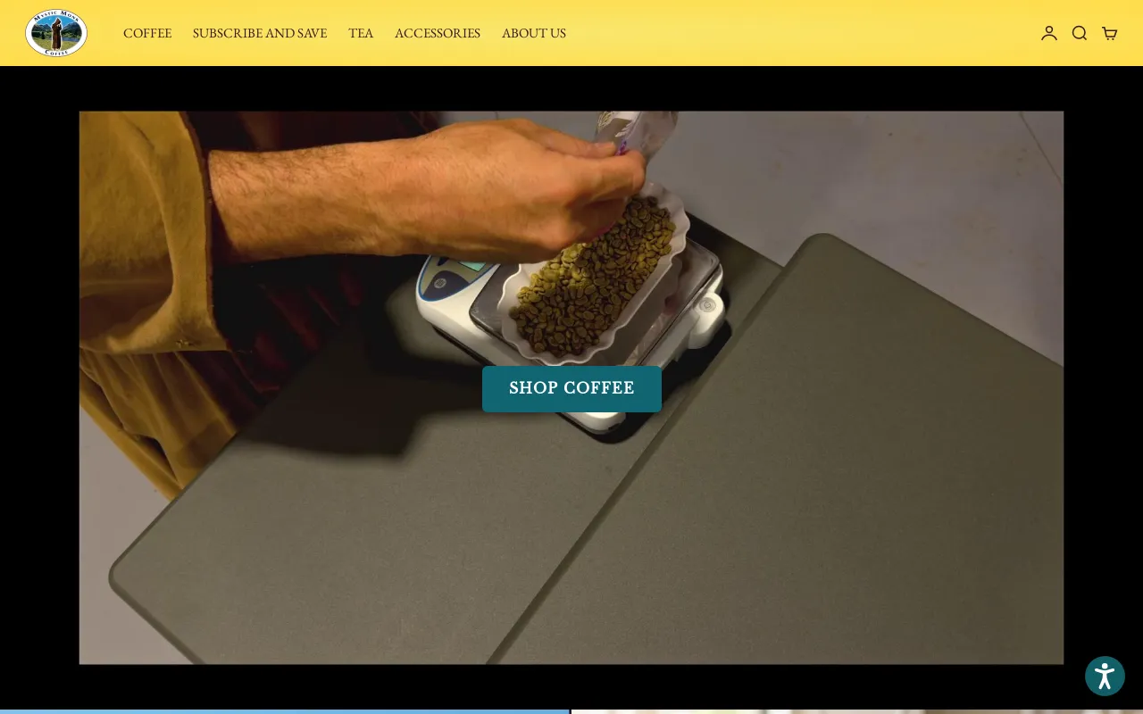 Mystic Monk Coffee screenshot