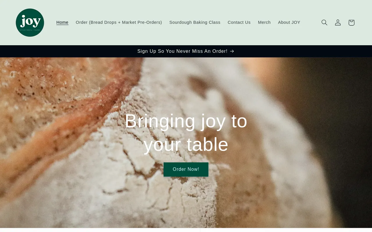 JOY Artisan Bakery screenshot
