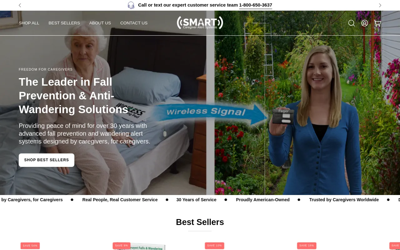 shop.smartcaregiver.com screenshot