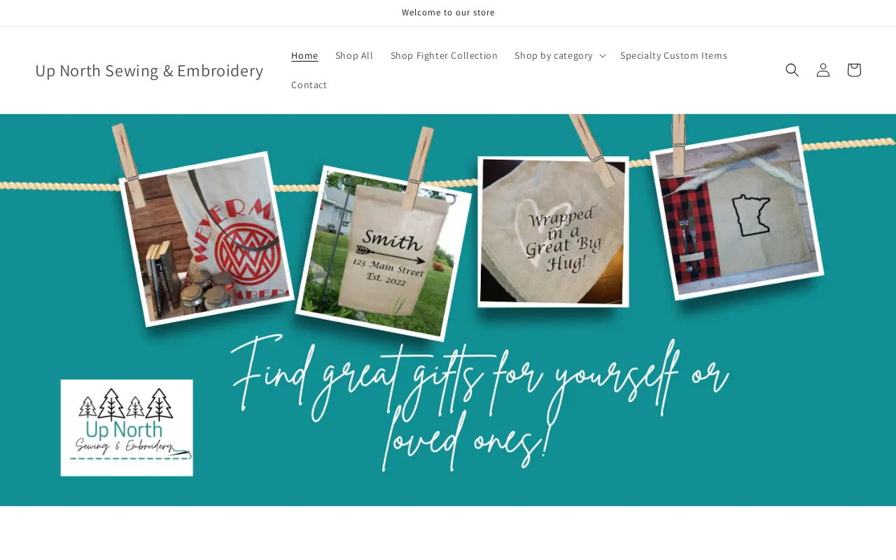 Up North Sewing & Embroidery website screenshot