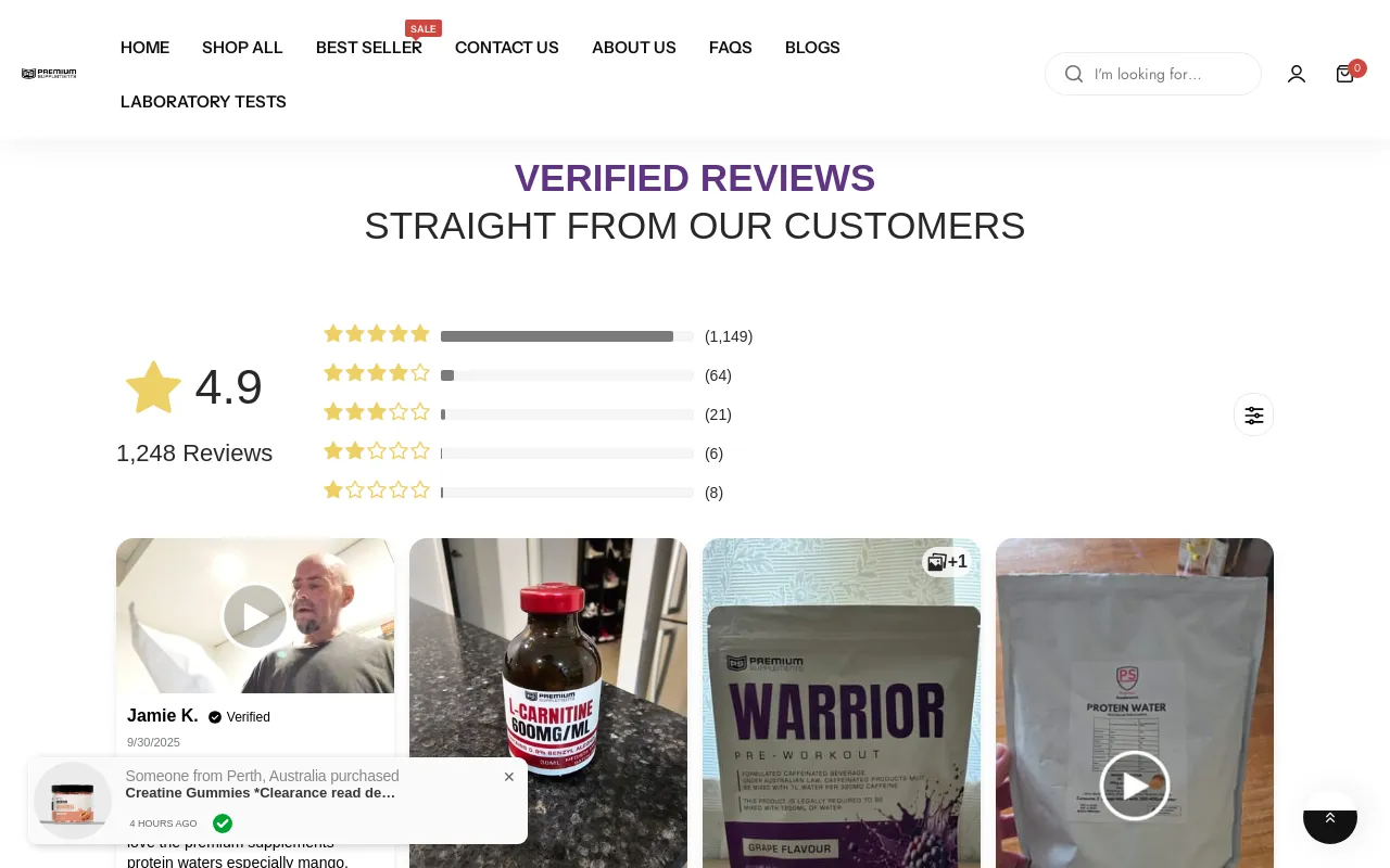 Premiumsupps screenshot