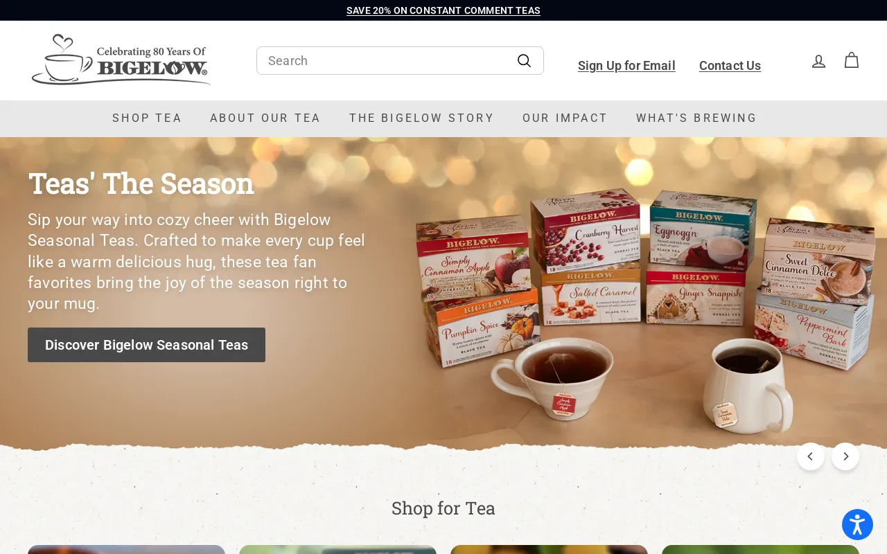 Bigelow Tea screenshot