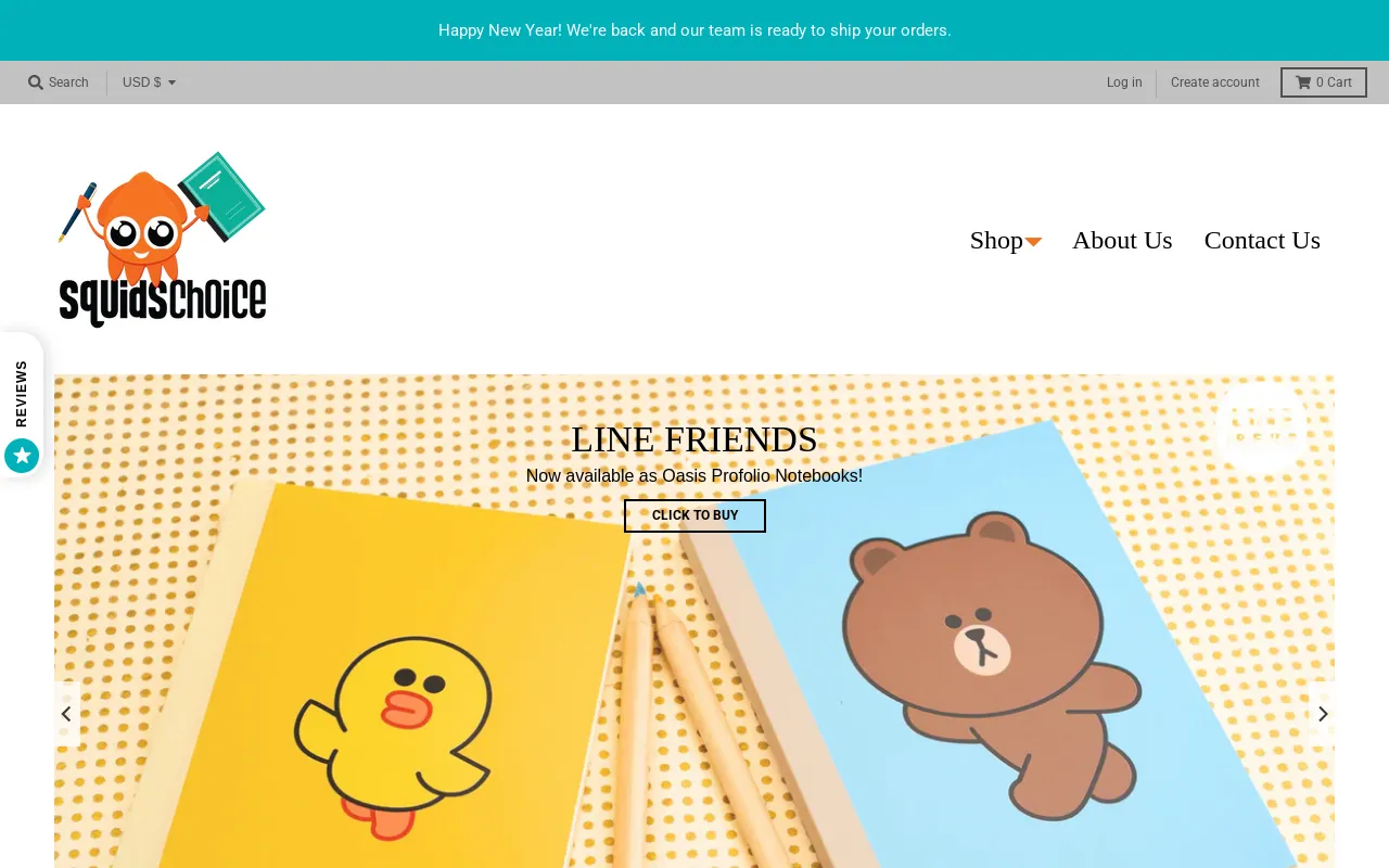 Squid’s Choice website screenshot