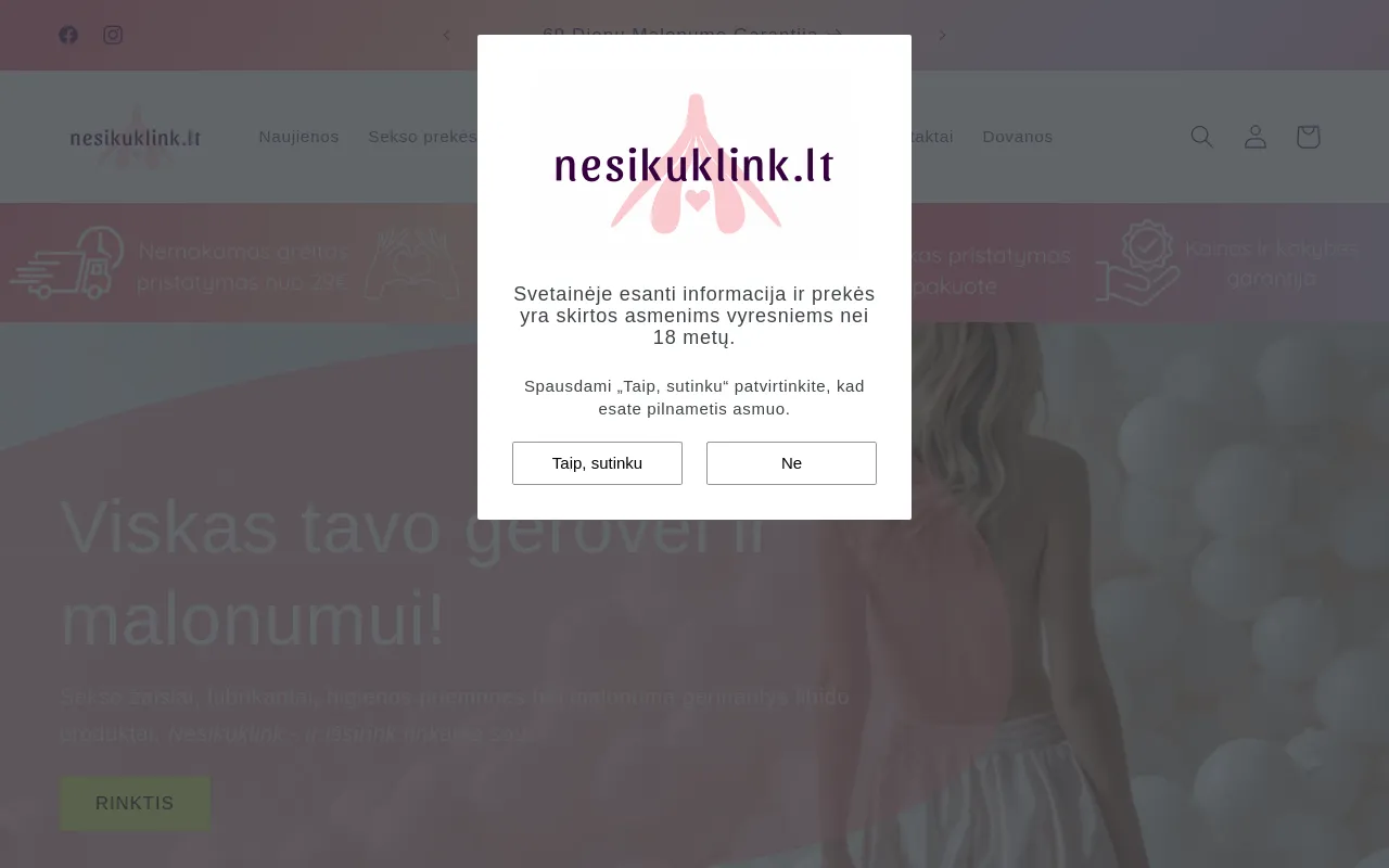 nesikuklink.lt screenshot