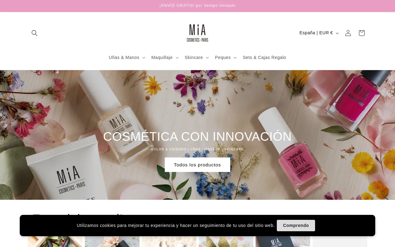MIA Cosmetics Paris EU screenshot