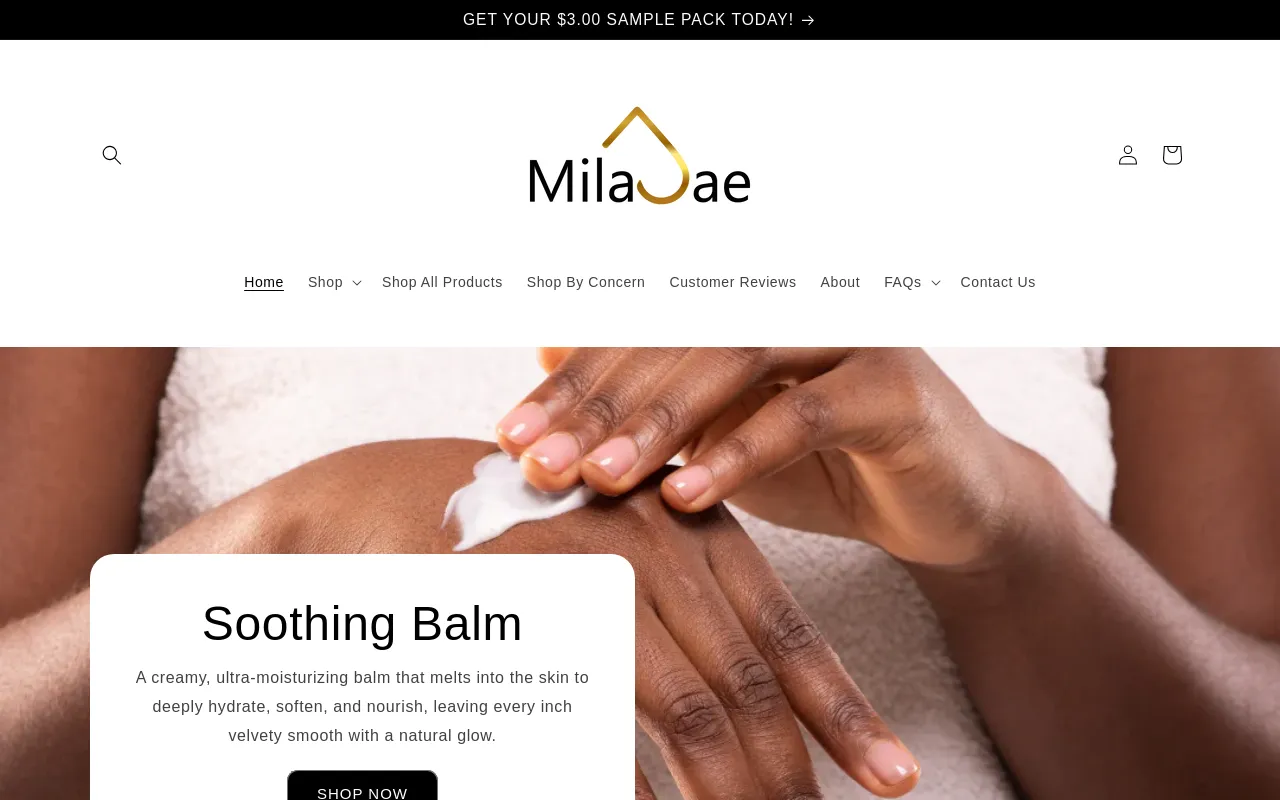 Mila Jae Body LLC screenshot