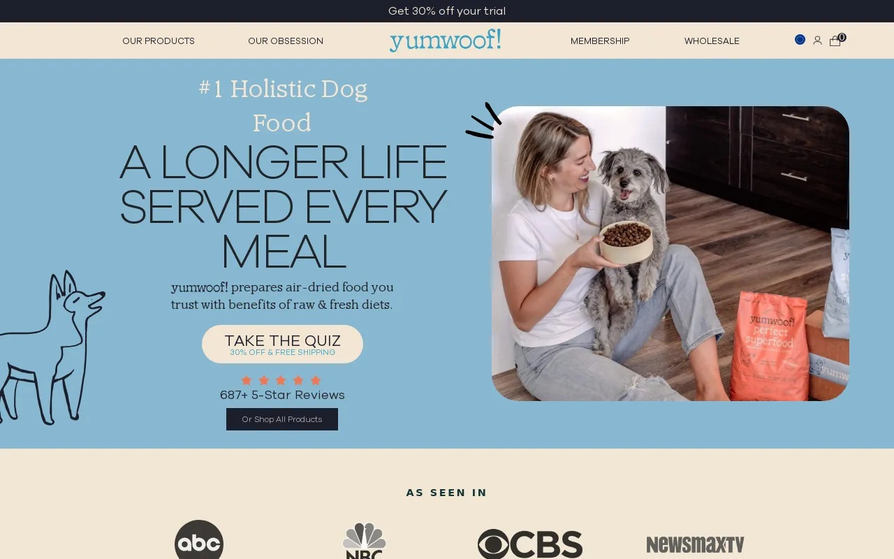 Yumwoof Natural Pet Food screenshot