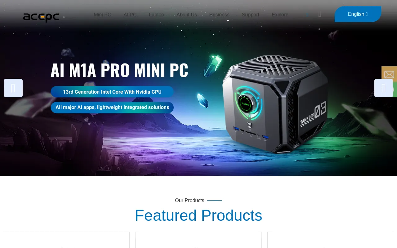ACEPC Mini Portable PC website screenshot