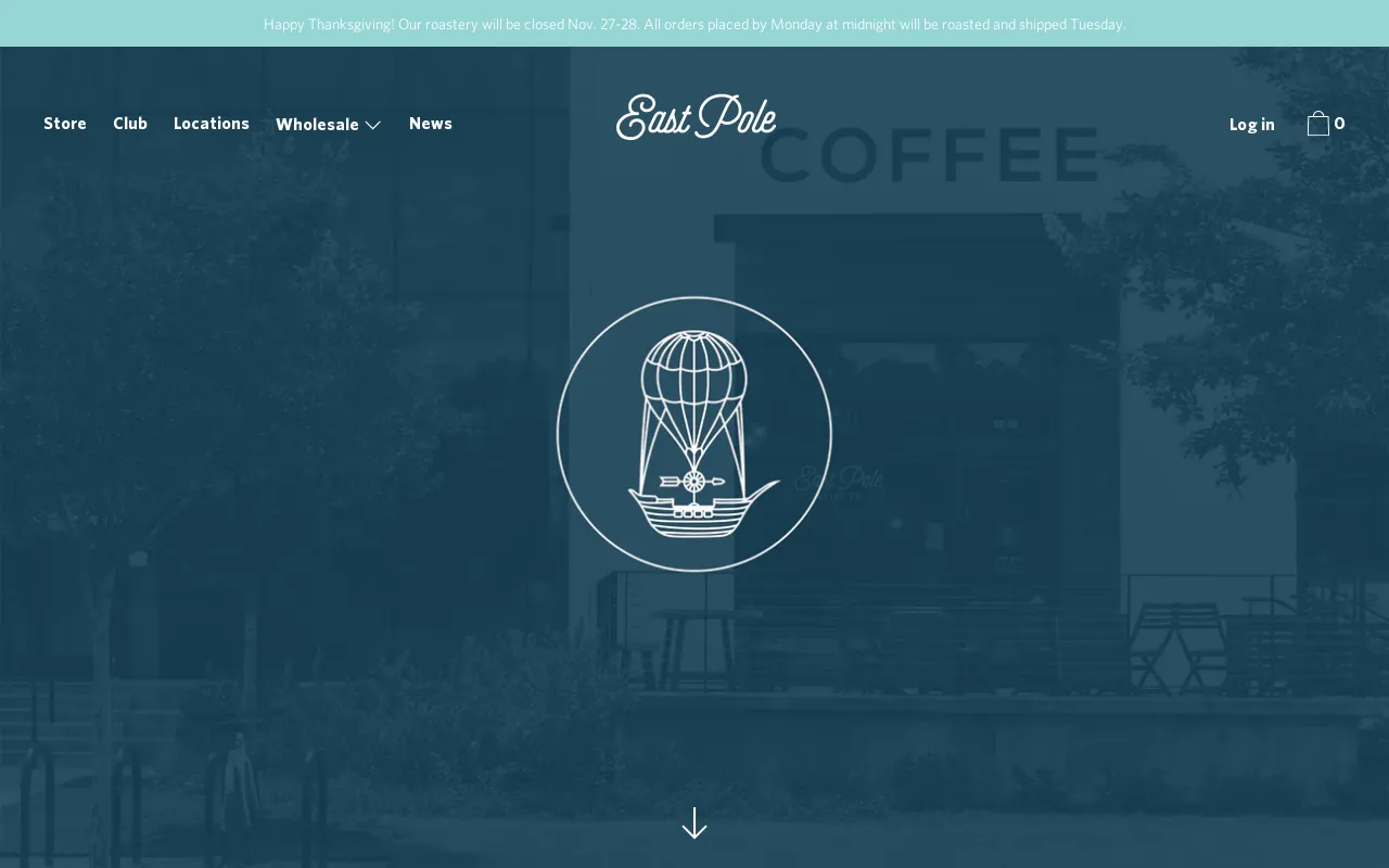 East Pole Coffee Co. website screenshot