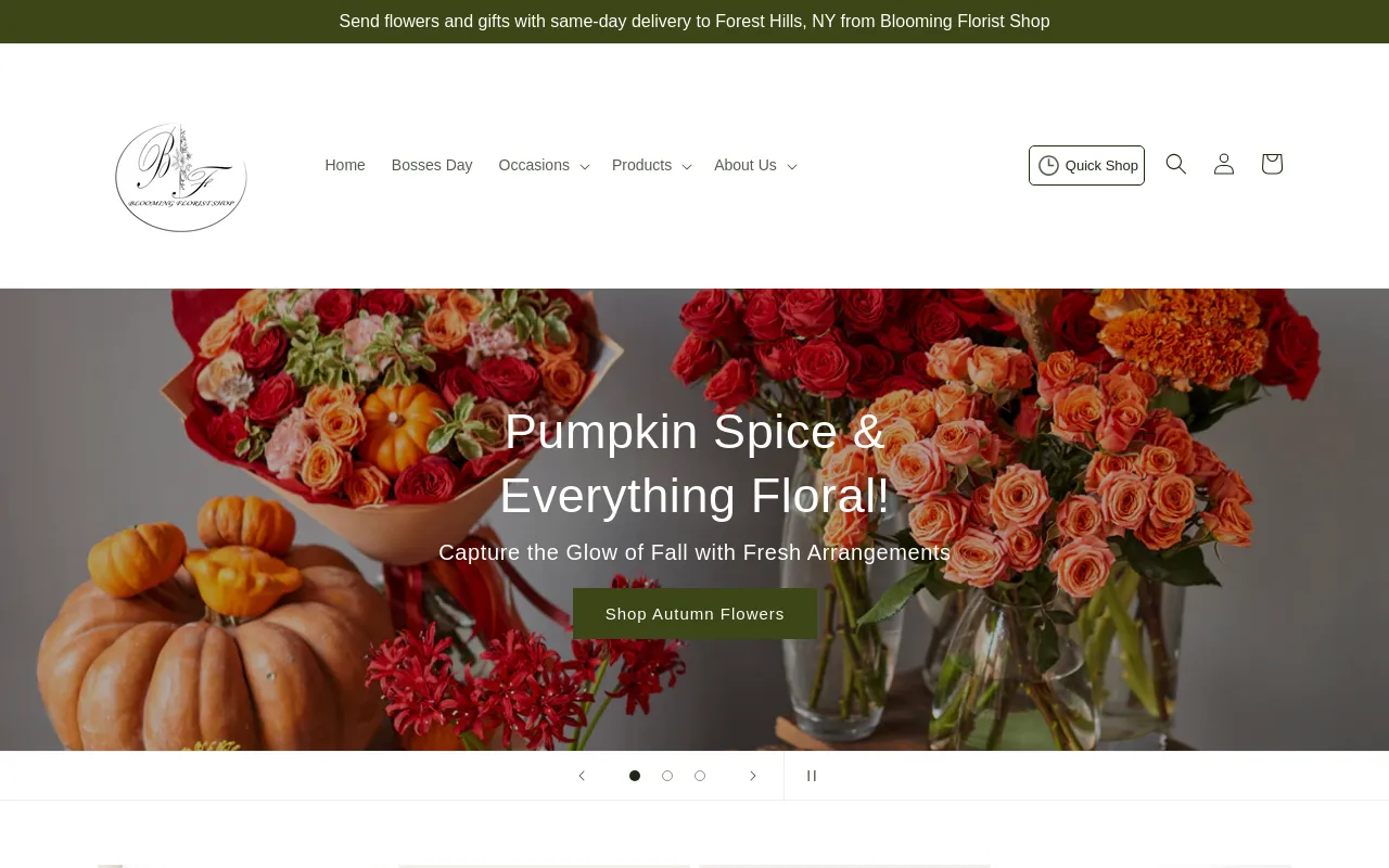 bloomingfloristshop.com screenshot