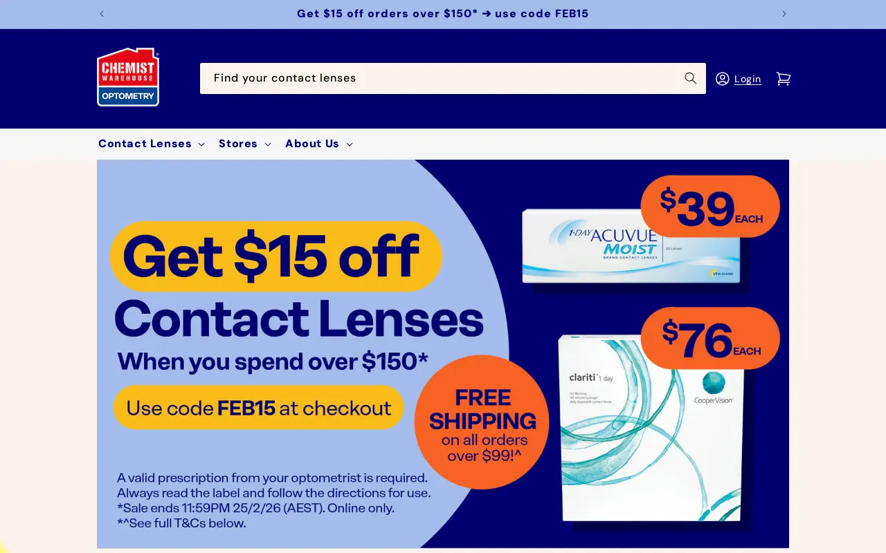 Optometrist Warehouse screenshot