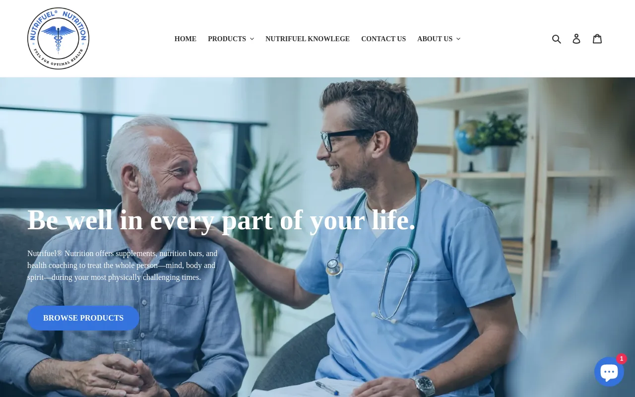 Nutrifuel Nutrition website screenshot