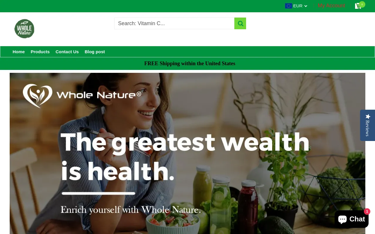 www.whole-nature.com screenshot