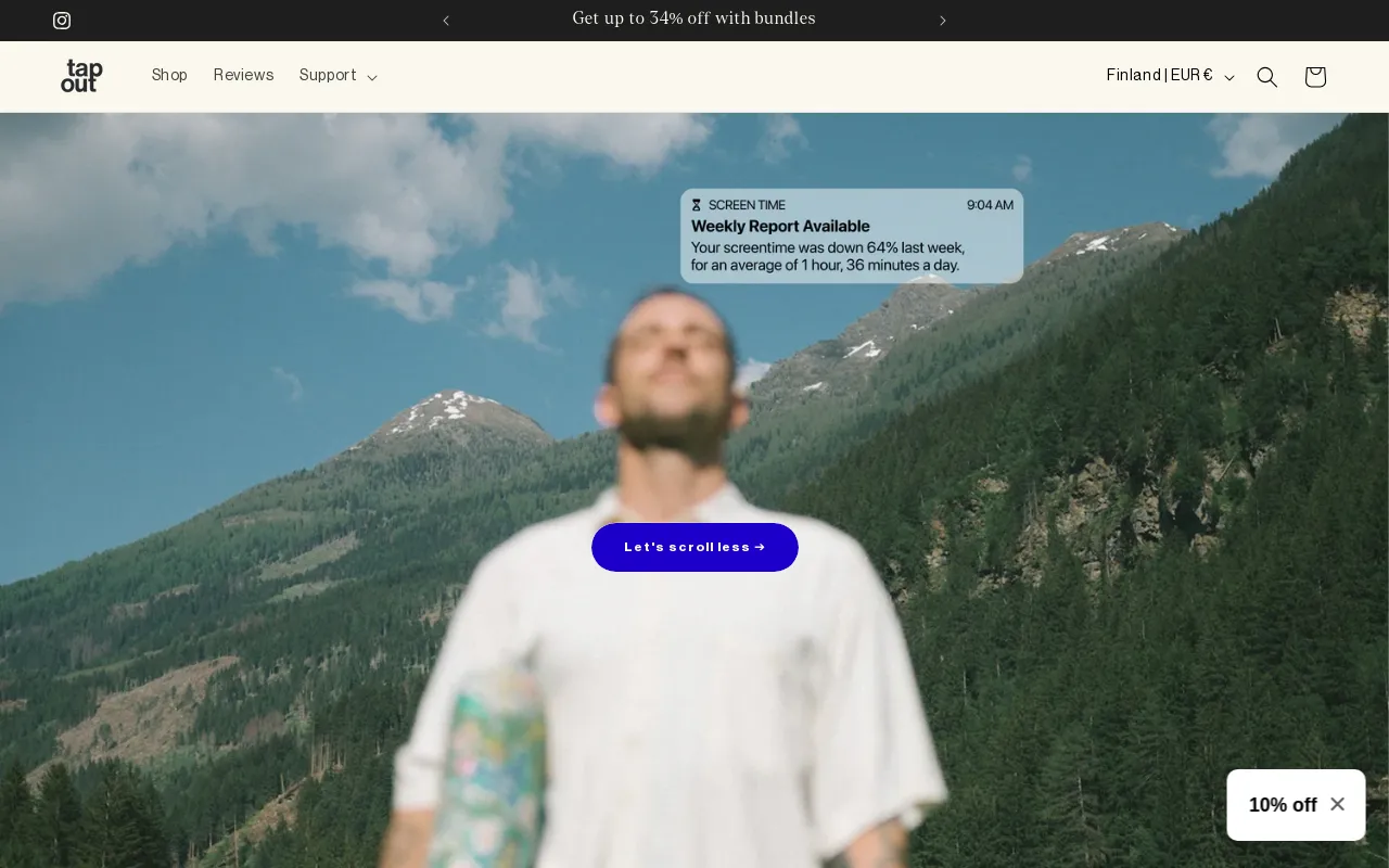Tap Out website screenshot