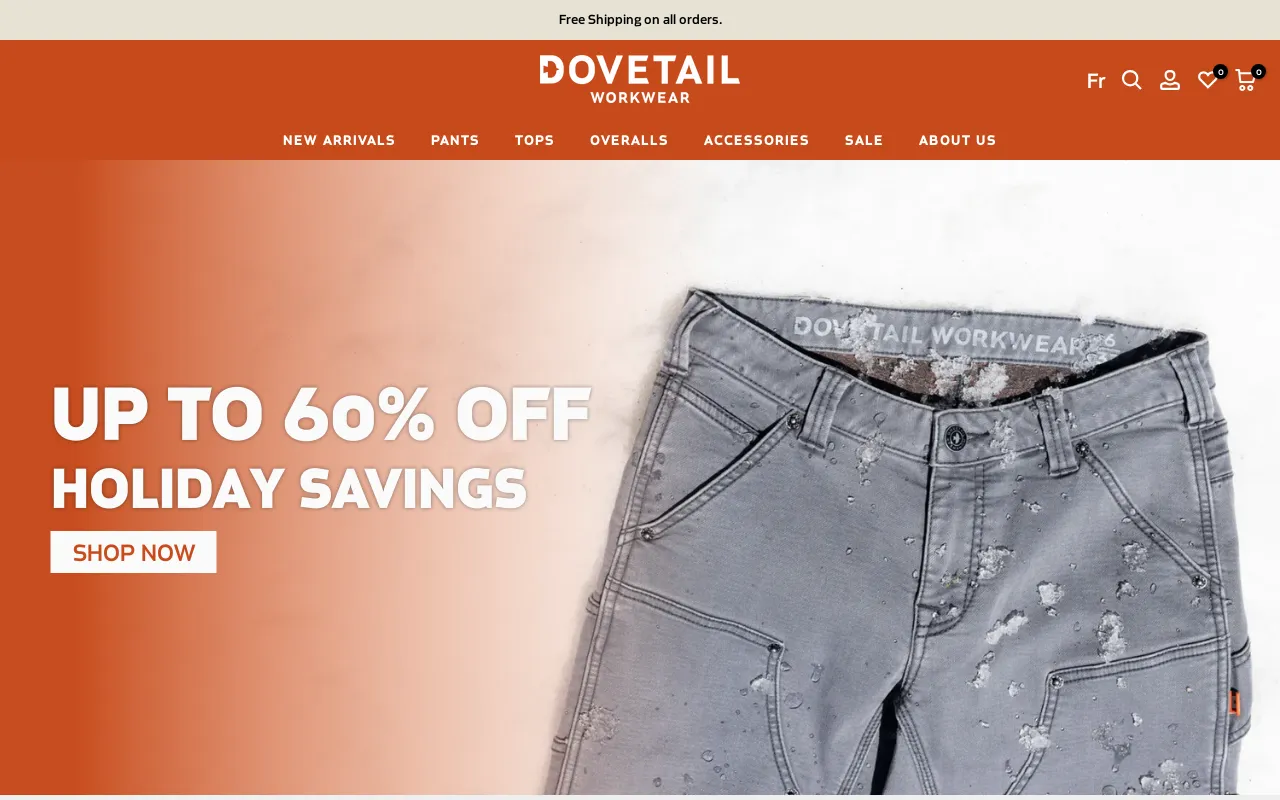 Dovetail Workwear Canada screenshot