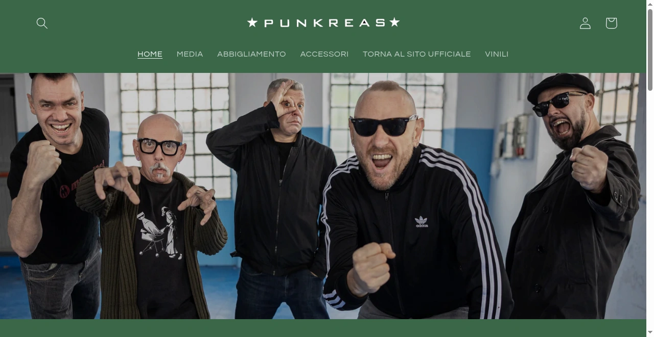 Punkreas Shop website screenshot
