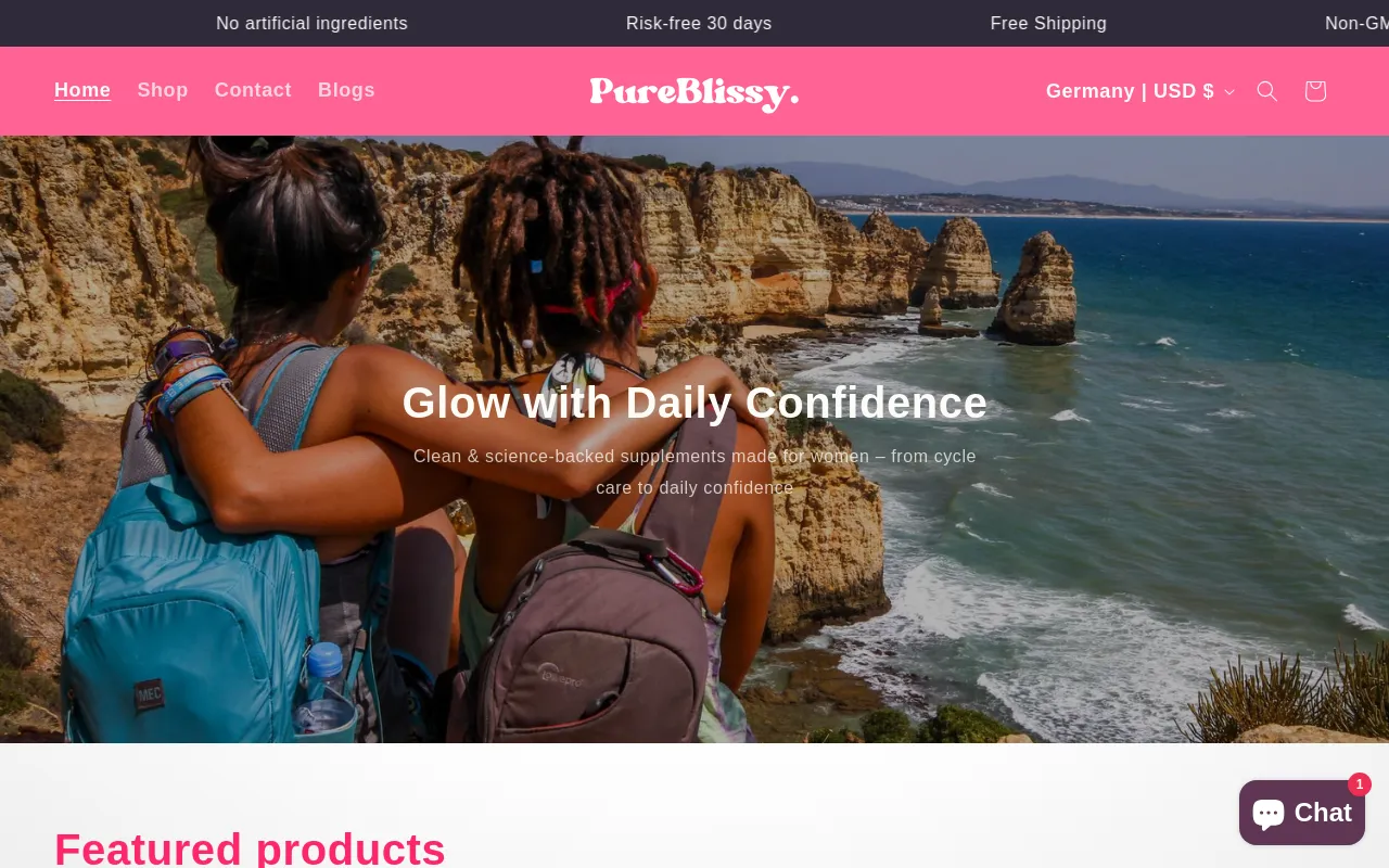 PureBlissy.com screenshot