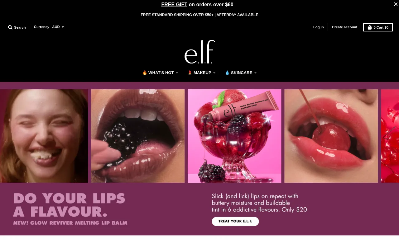 e.l.f. Cosmetics Australia screenshot