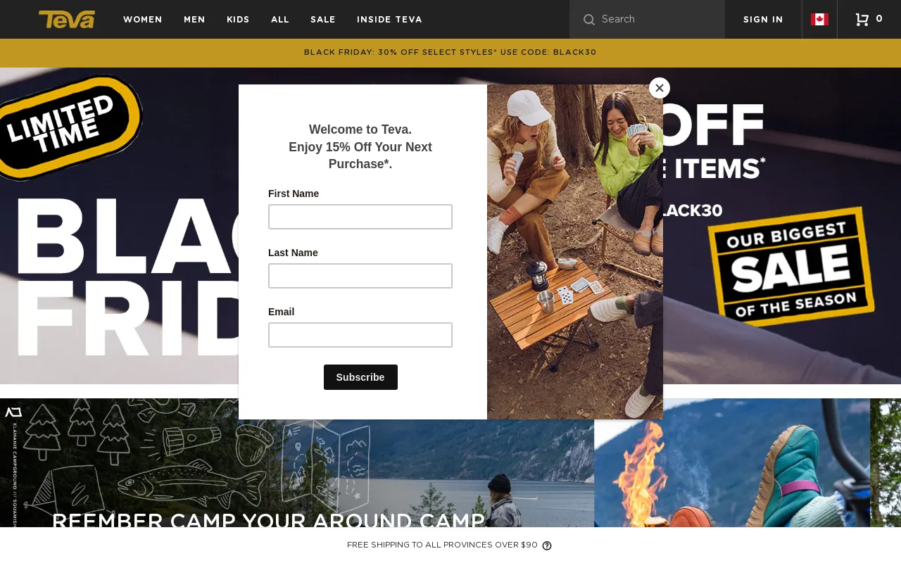 Teva Canada screenshot