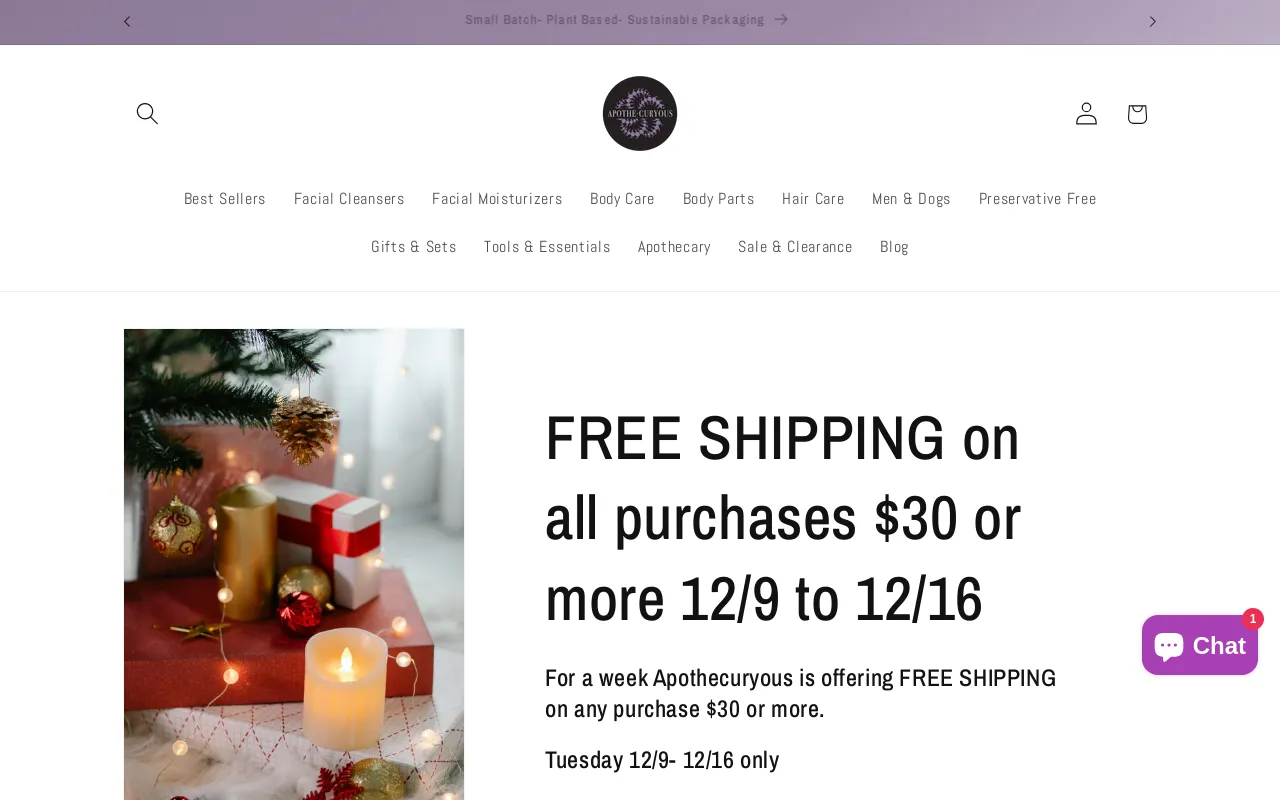 Apothecuryous website screenshot