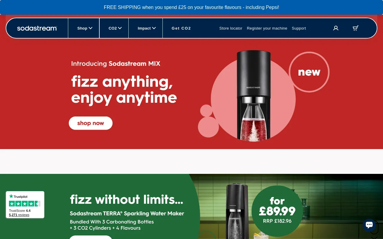SodaStream UK screenshot