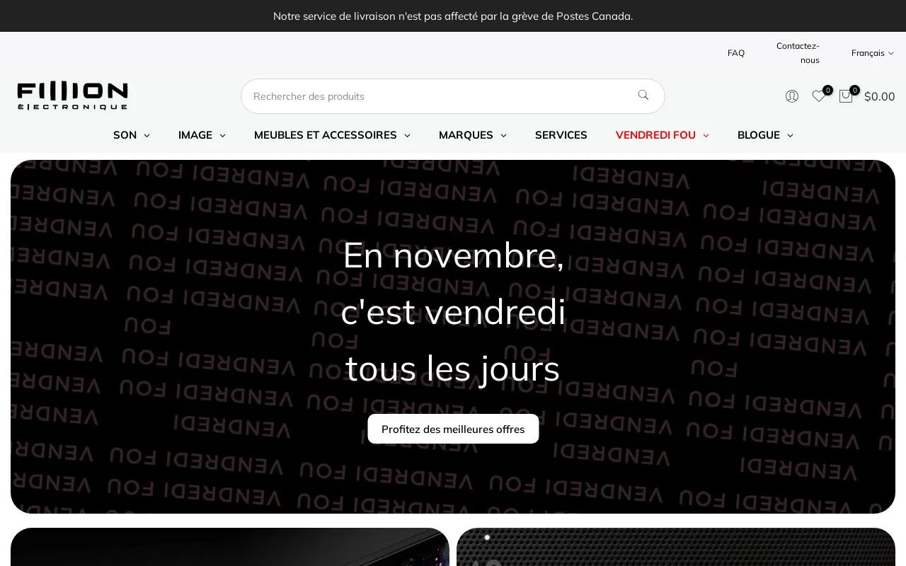 Fillion Électronique website screenshot