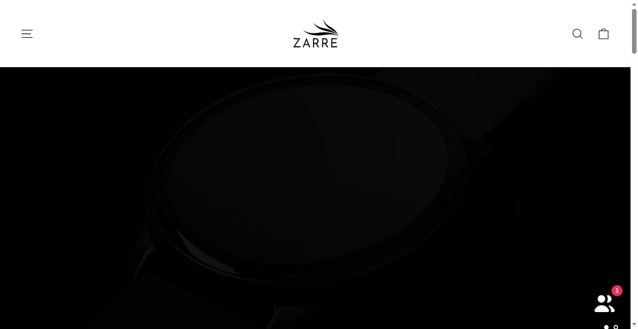 Zarre website screenshot
