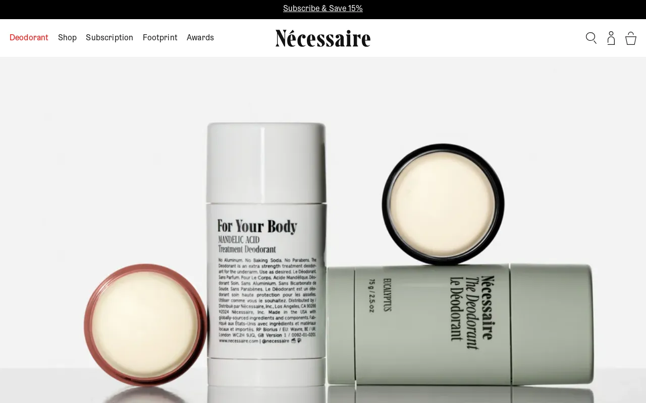Nécessaire, A Personal Care Company screenshot