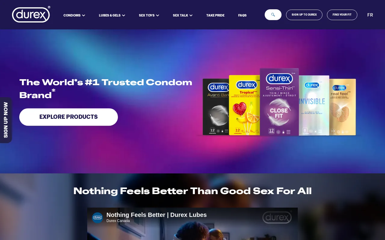 Durex Canada screenshot