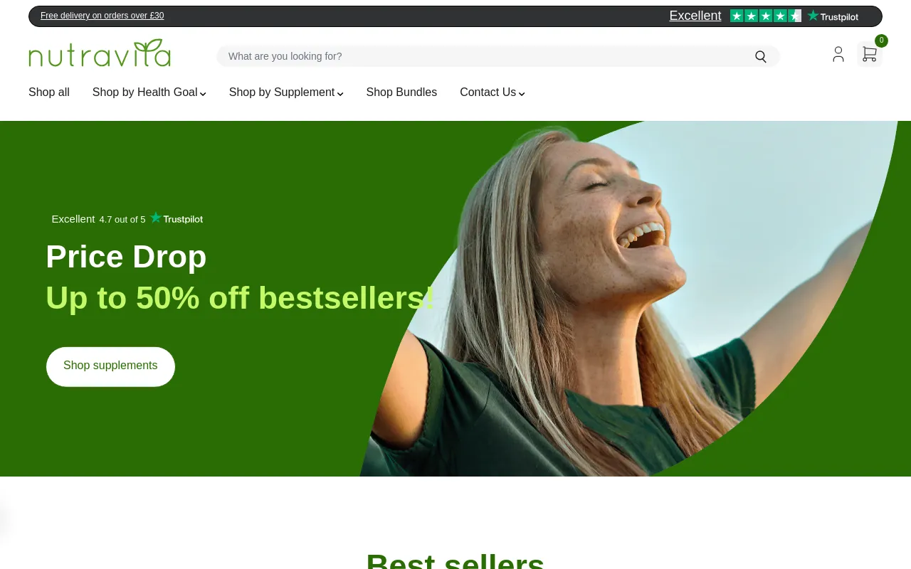 Nutravita United Kingdom screenshot