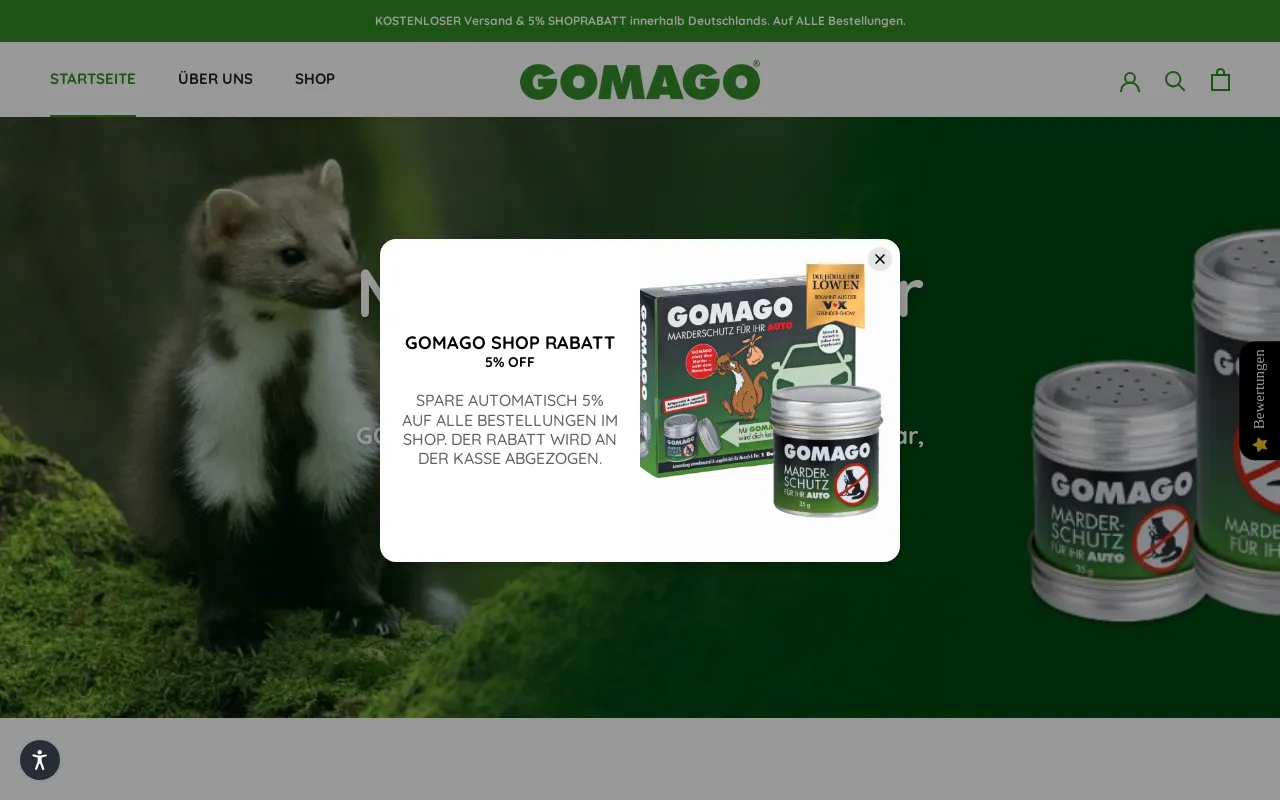 GOMAGO - Marderschutz website screenshot