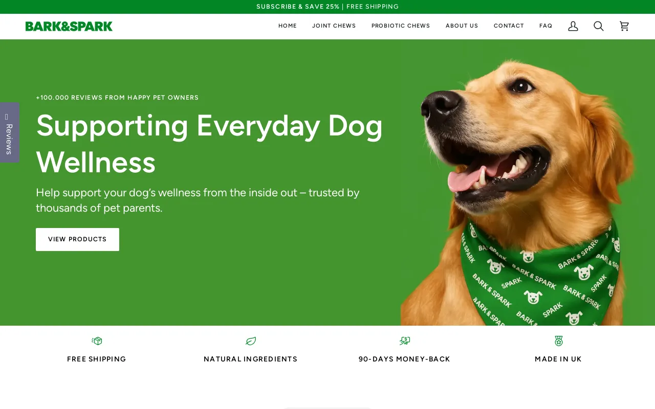 BarkSparkUk website screenshot