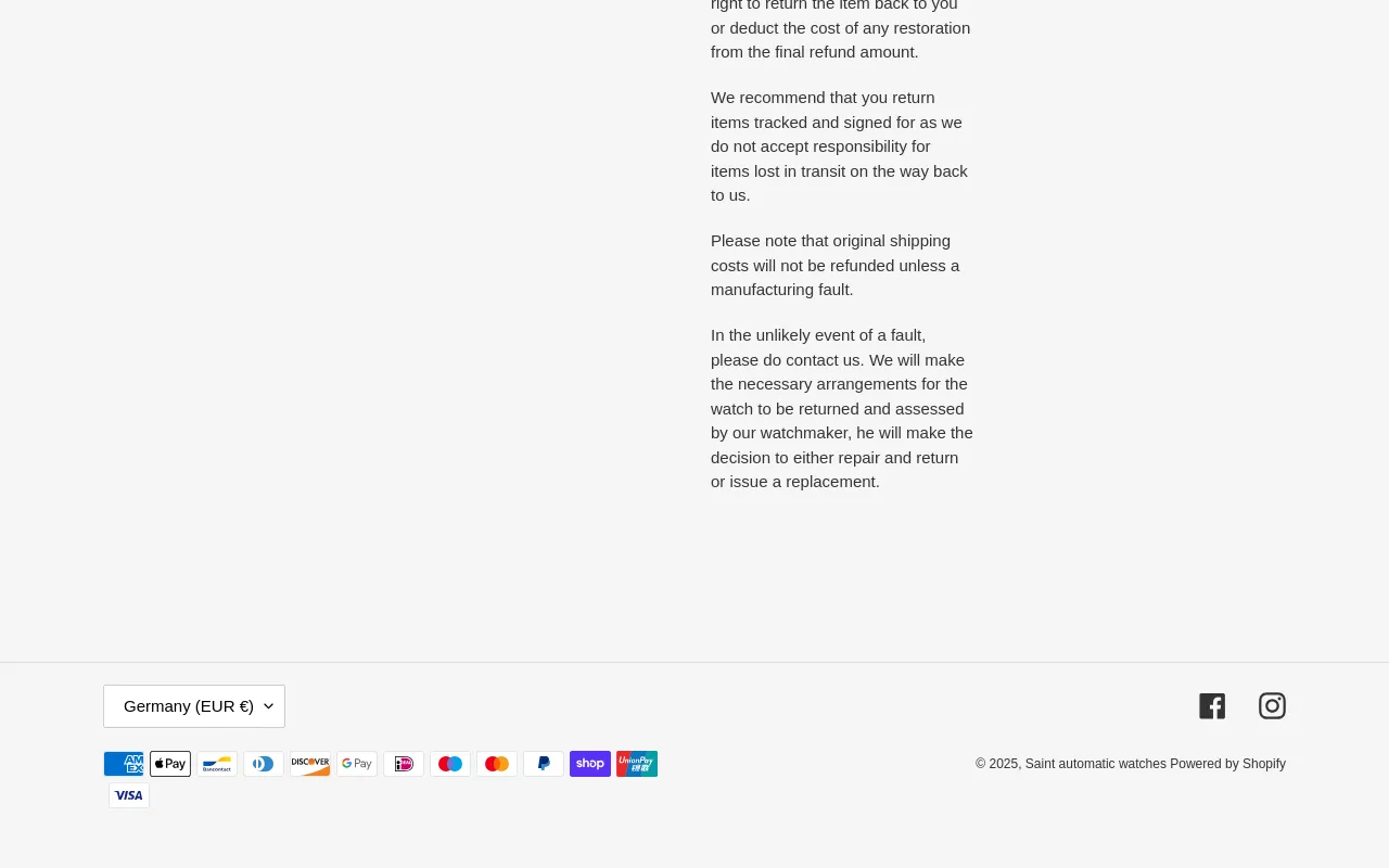 Saint automatic watches screenshot