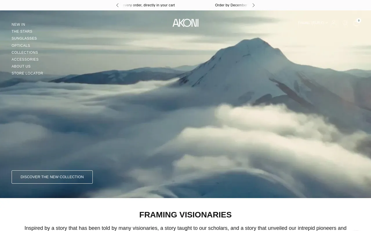 Akoni® Eyewear Official Website screenshot