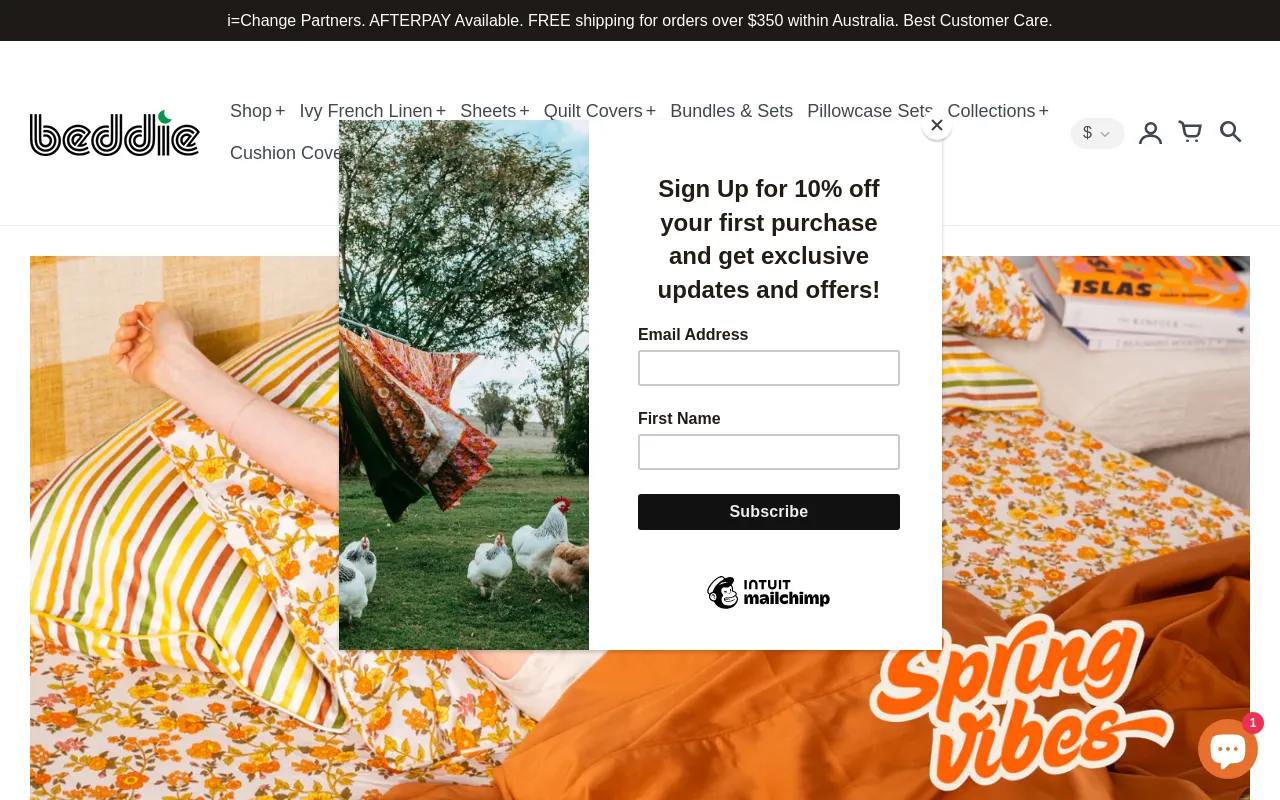 beddie.com.au screenshot