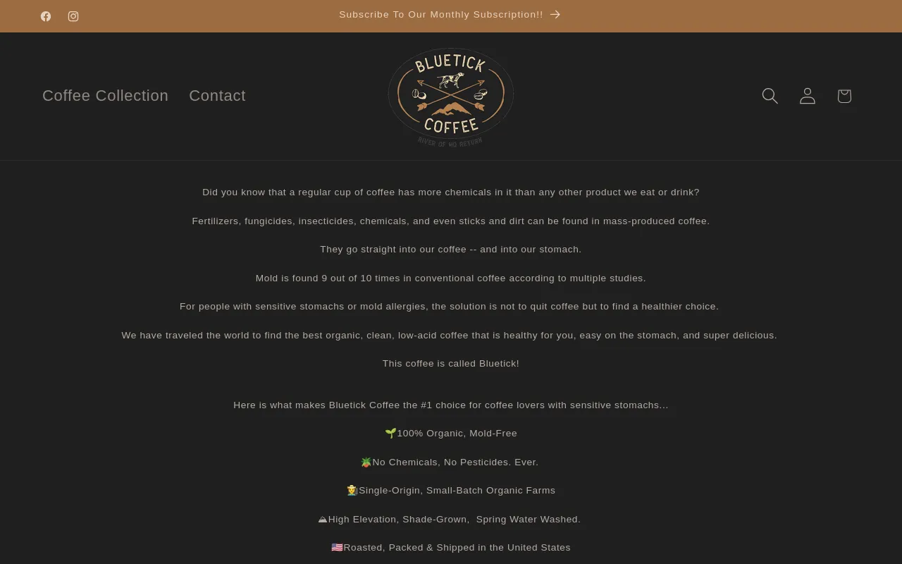bluetickcoffee screenshot