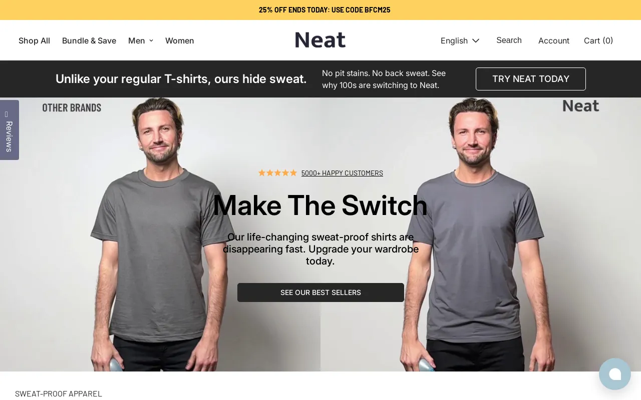 Neat™ | Sweat-Proof Apparel screenshot
