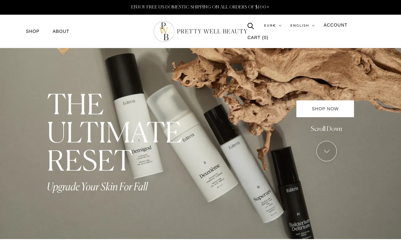 Pretty Well Beauty website screenshot