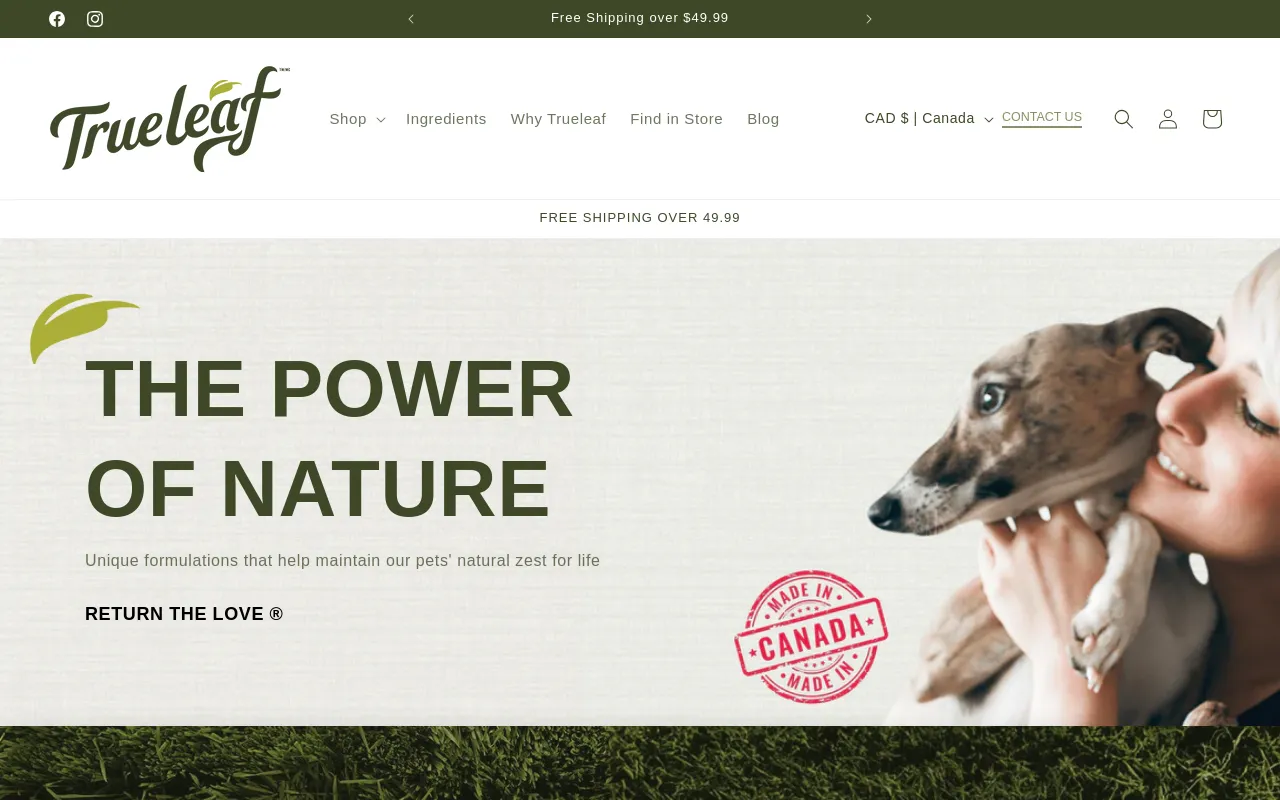 Trueleaf Petcare Inc screenshot