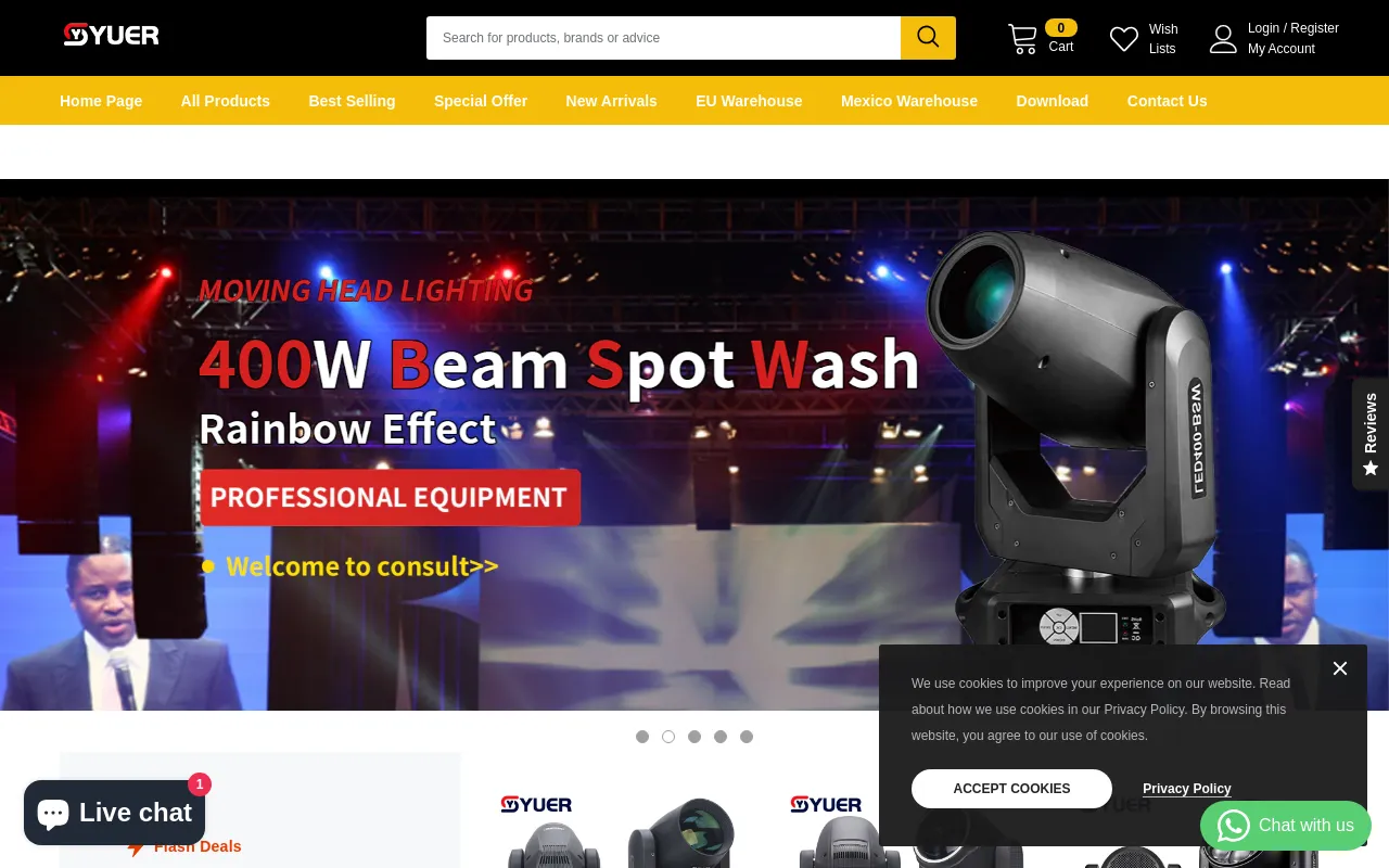 yuerlights.com screenshot