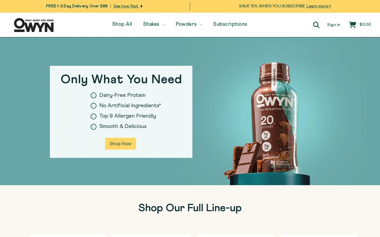 OWYN website screenshot