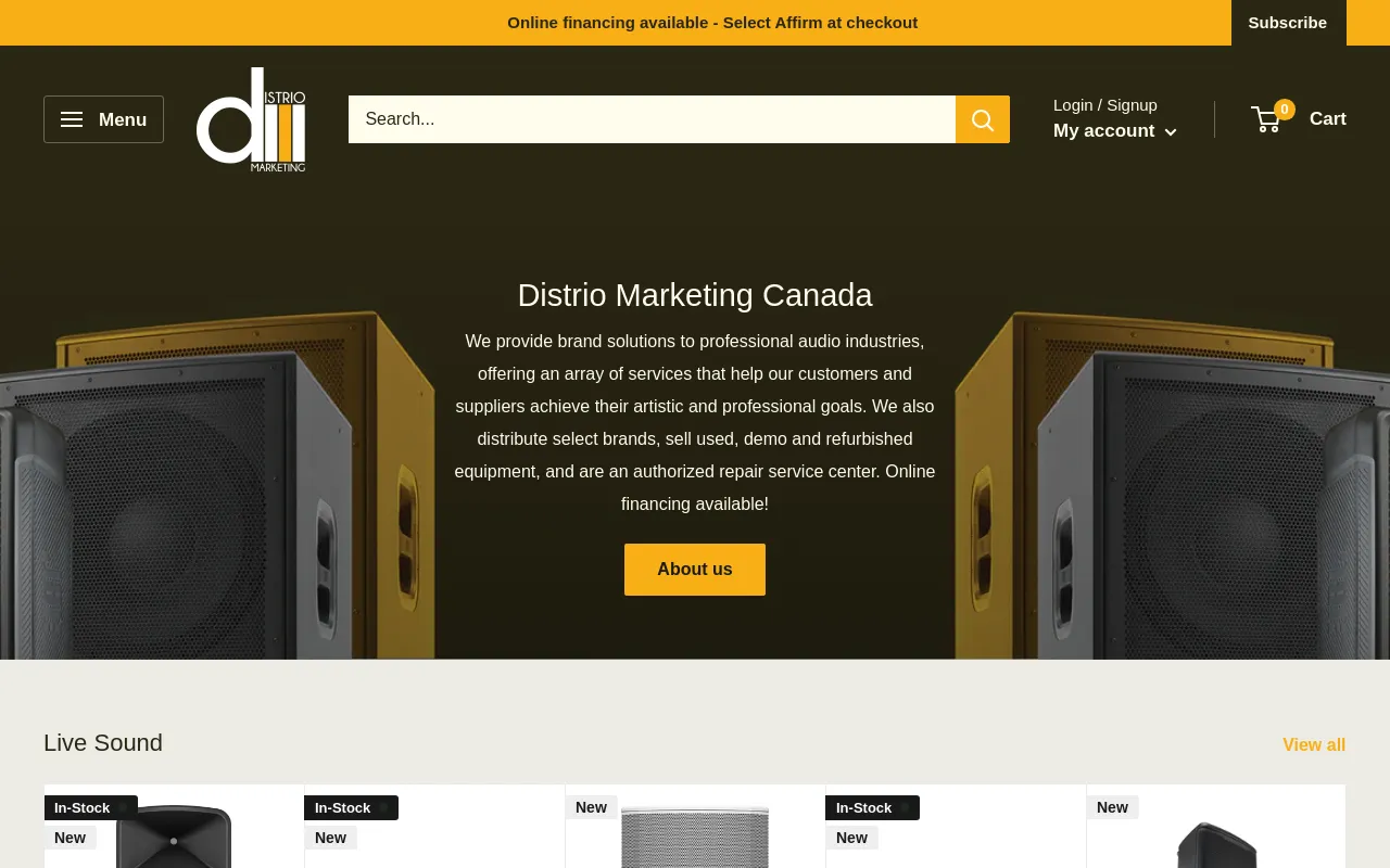 Distrio Marketing Canada screenshot