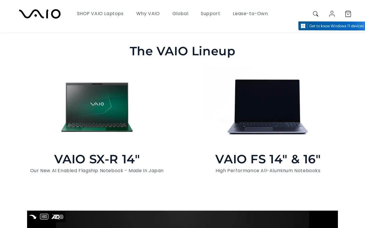Vaio USA screenshot