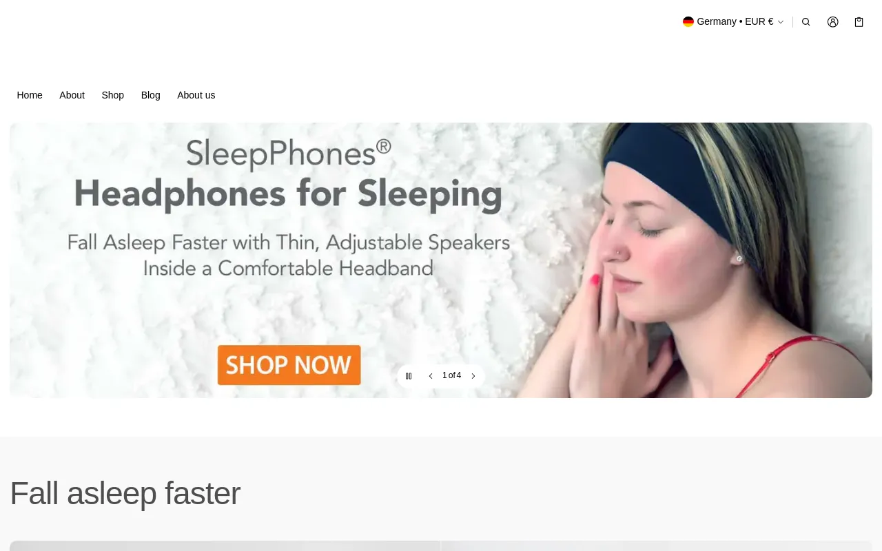 SleepPhones website screenshot